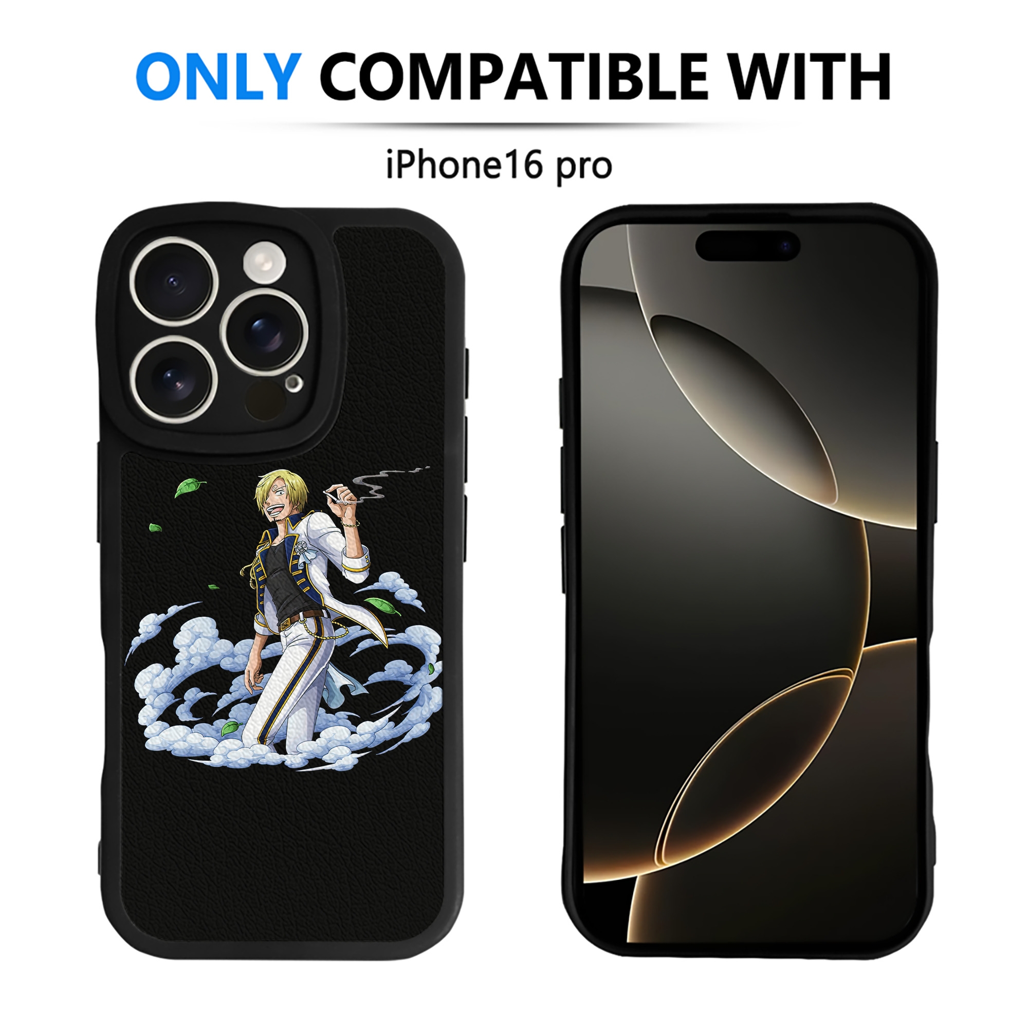 （画像用） ワンピース サンジ ONE PIECE Sanji 【iPhone 16シリーズ対応】シリコンスマホケース（レザー調） 材質：シリコン